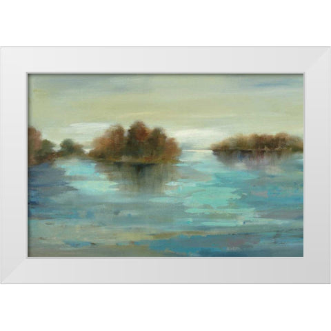Serenity on the River White Modern Wood Framed Art Print by Vassileva, Silvia