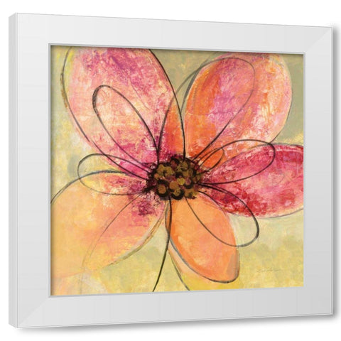 Neon Floral III White Modern Wood Framed Art Print by Vassileva, Silvia