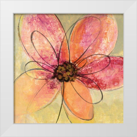 Neon Floral III White Modern Wood Framed Art Print by Vassileva, Silvia