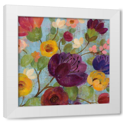 Morning Floral Crop Magenta Flower White Modern Wood Framed Art Print by Vassileva, Silvia