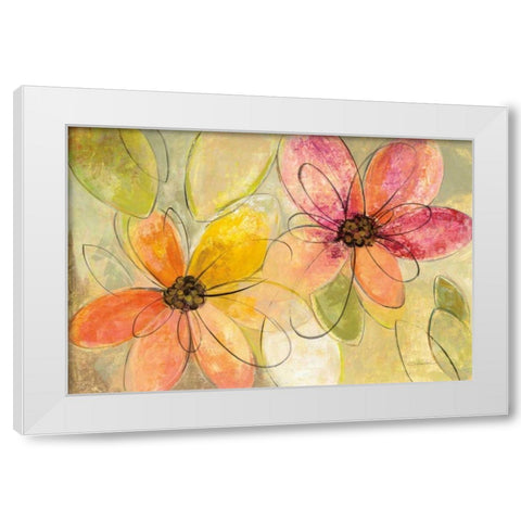 Neon Floral v2 White Modern Wood Framed Art Print by Vassileva, Silvia