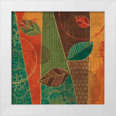 Bohemian Leaves III White Modern Wood Framed Art Print by Charron, Veronique
