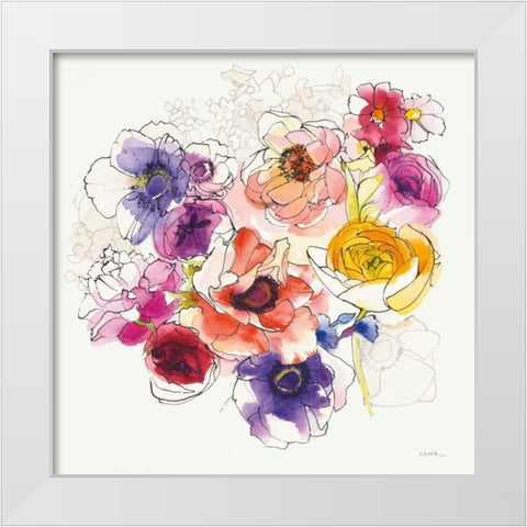 Rainbow Ruffles II White Modern Wood Framed Art Print by Novak, Shirley