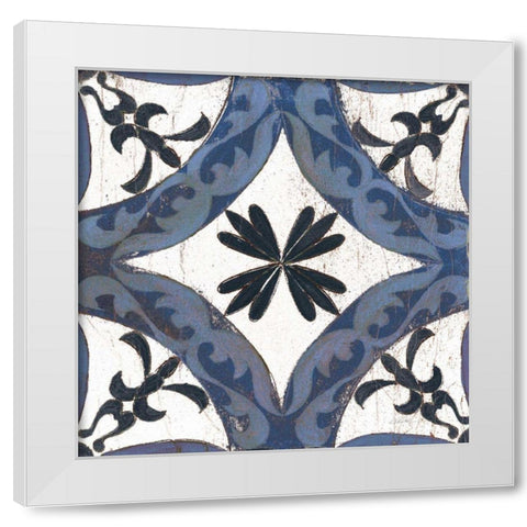 Downtown I Indigo and Cream White Modern Wood Framed Art Print by Vassileva, Silvia