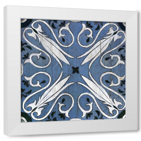 Oxford II Indigo and Cream White Modern Wood Framed Art Print by Vassileva, Silvia