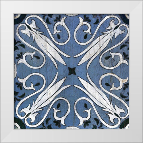Oxford II Indigo and Cream White Modern Wood Framed Art Print by Vassileva, Silvia
