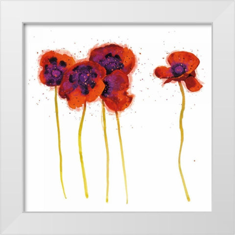 Splash Garden II on White White Modern Wood Framed Art Print by Novak, Shirley