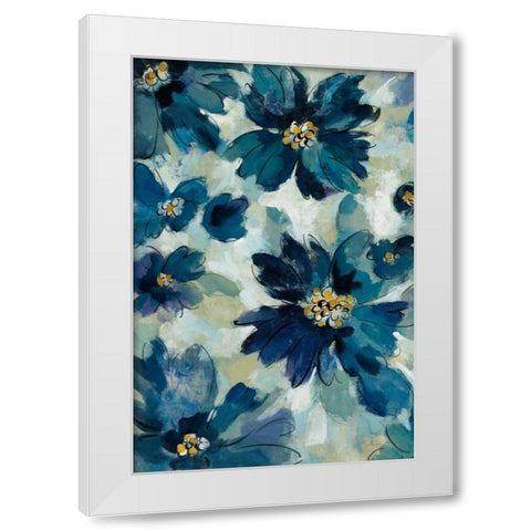 Inky Floral I White Modern Wood Framed Art Print by Vassileva, Silvia