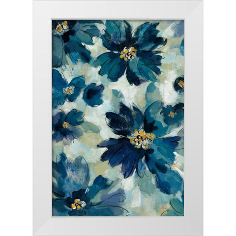 Inky Floral I White Modern Wood Framed Art Print by Vassileva, Silvia