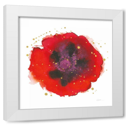 Splash IV with Gold White Modern Wood Framed Art Print by Novak, Shirley