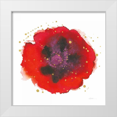 Splash IV with Gold White Modern Wood Framed Art Print by Novak, Shirley