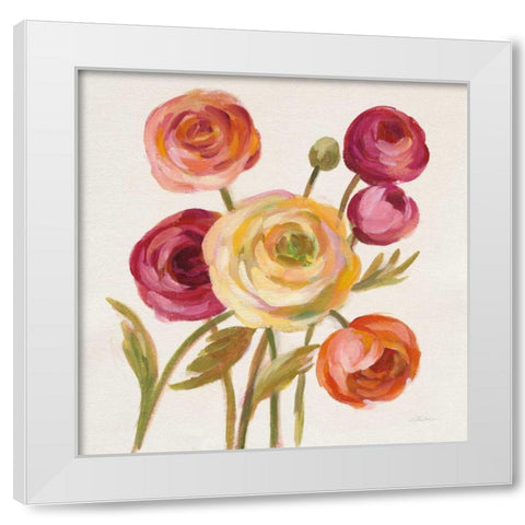 English Garden II White Modern Wood Framed Art Print by Vassileva, Silvia
