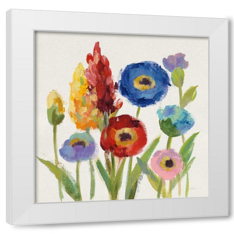Wild Garden I White Modern Wood Framed Art Print by Vassileva, Silvia
