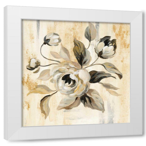 English Rose II White Modern Wood Framed Art Print by Vassileva, Silvia