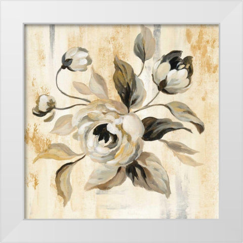English Rose II White Modern Wood Framed Art Print by Vassileva, Silvia