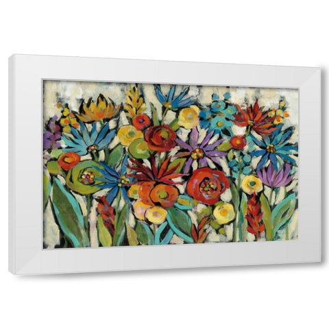 Confetti Floral I White Modern Wood Framed Art Print by Vassileva, Silvia