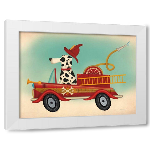K9 Fire Department White Modern Wood Framed Art Print by Fowler, Ryan