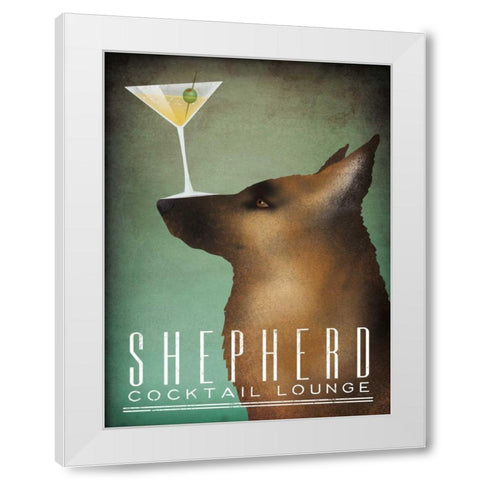 Shepherd Martini White Modern Wood Framed Art Print by Fowler, Ryan