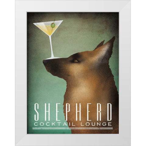Shepherd Martini White Modern Wood Framed Art Print by Fowler, Ryan