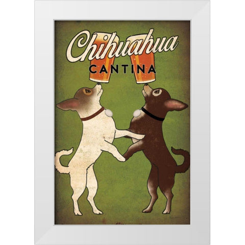 Double Chihuahua White Modern Wood Framed Art Print by Fowler, Ryan