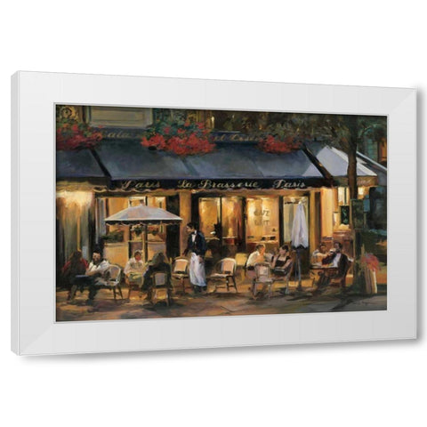 La Brasserie White Modern Wood Framed Art Print by Hageman, Marilyn