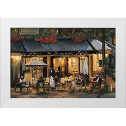 La Brasserie White Modern Wood Framed Art Print by Hageman, Marilyn