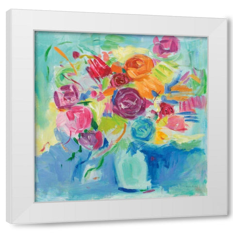 Matisse Florals White Modern Wood Framed Art Print by Zaman, Farida