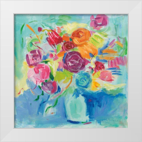 Matisse Florals White Modern Wood Framed Art Print by Zaman, Farida