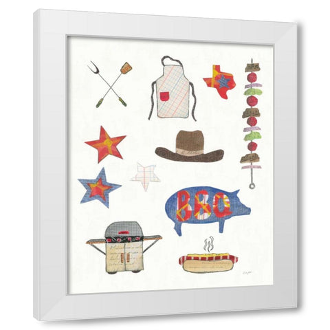 Summer Grilling III White Modern Wood Framed Art Print by Prahl, Courtney