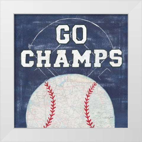 On the Field III Go Champs White Modern Wood Framed Art Print by Prahl, Courtney