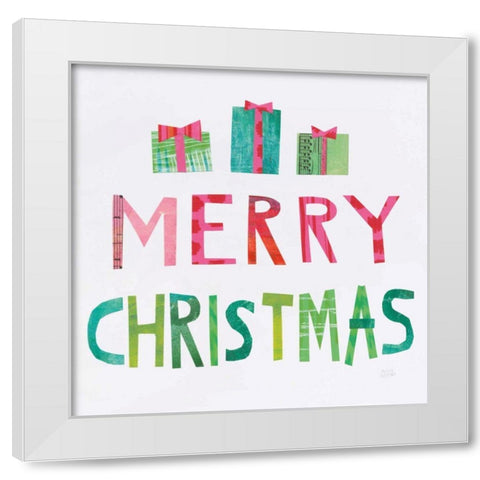 Christmas Collage III White Modern Wood Framed Art Print by Averinos, Melissa