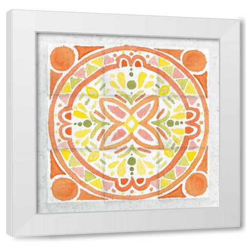 Citrus Tile I White Modern Wood Framed Art Print by DeNeige, Elyse