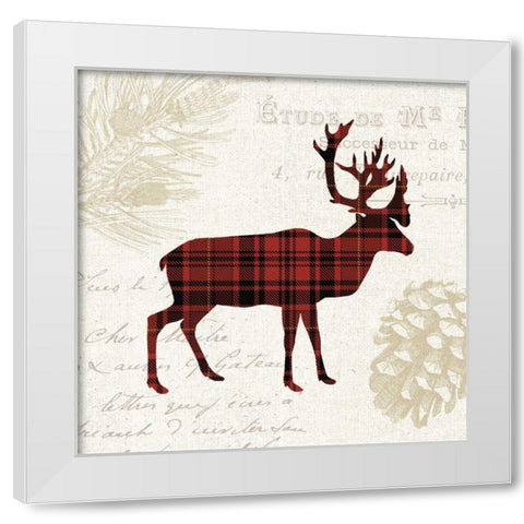 Plaid Lodge I White Modern Wood Framed Art Print by Wild Apple Portfolio