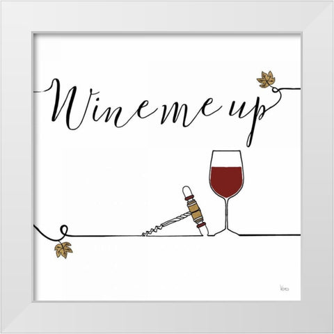 Underlined Wine VII White Modern Wood Framed Art Print by Charron, Veronique