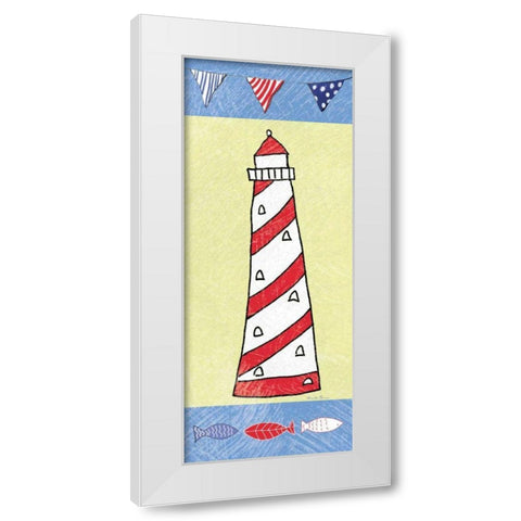 Coastal Lighthouse II White Modern Wood Framed Art Print by Zaman, Farida