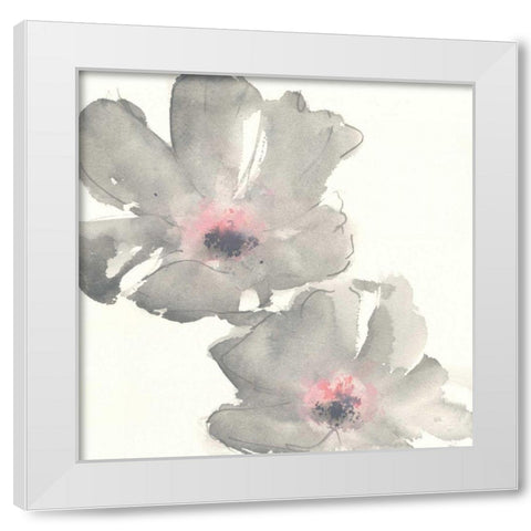 Gray Blush Cosmos I White Modern Wood Framed Art Print by Paschke, Chris