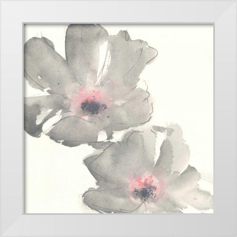 Gray Blush Cosmos I White Modern Wood Framed Art Print by Paschke, Chris