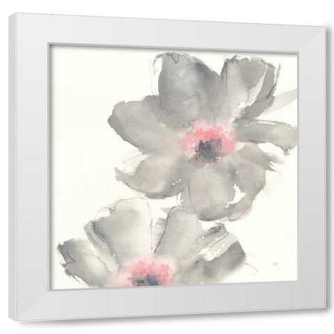 Gray Blush Cosmos II White Modern Wood Framed Art Print by Paschke, Chris