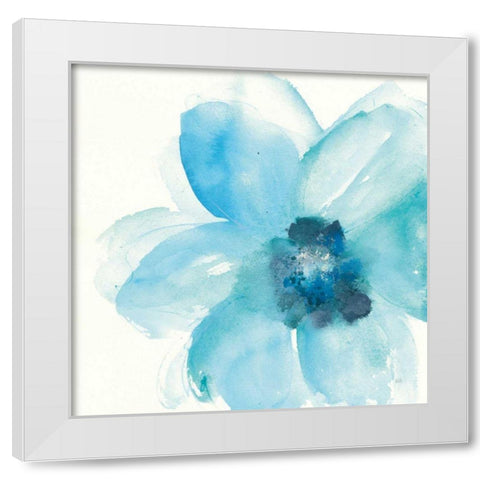 Teal Cosmos II White Modern Wood Framed Art Print by Paschke, Chris