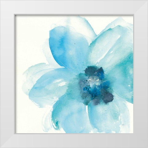 Teal Cosmos II White Modern Wood Framed Art Print by Paschke, Chris