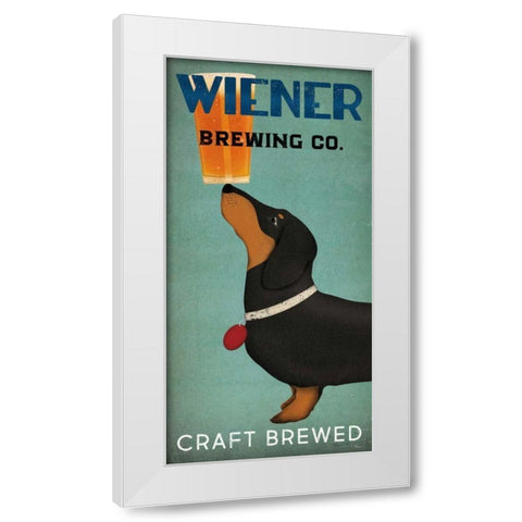 Wiener Brewing Co White Modern Wood Framed Art Print by Fowler, Ryan
