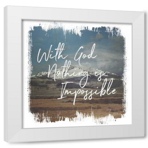 Wild Wishes I With God White Modern Wood Framed Art Print by Marshall, Laura