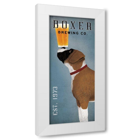 Boxer Brewing Company White Modern Wood Framed Art Print by Fowler, Ryan
