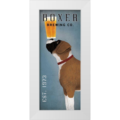 Boxer Brewing Company White Modern Wood Framed Art Print by Fowler, Ryan