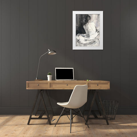 Evening I White Modern Wood Framed Art Print by Hristova, Albena