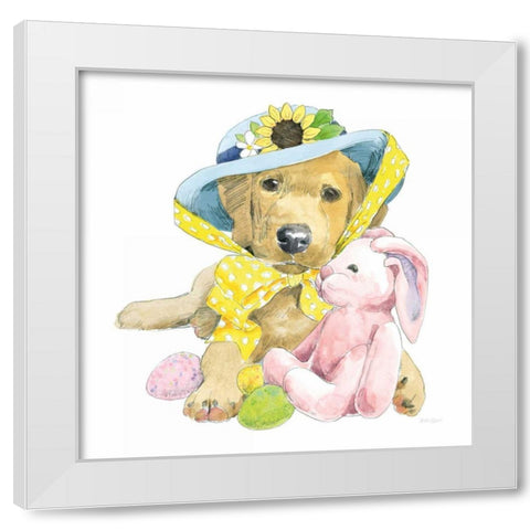 Easter Pups VI White Modern Wood Framed Art Print by Grove, Beth