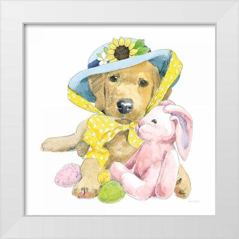 Easter Pups VI White Modern Wood Framed Art Print by Grove, Beth