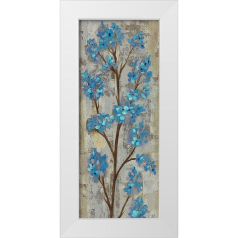 Almond Branch I Blue Crop White Modern Wood Framed Art Print by Vassileva, Silvia