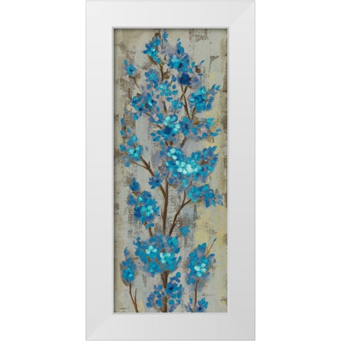 Almond Branch II Blue Crop White Modern Wood Framed Art Print by Vassileva, Silvia