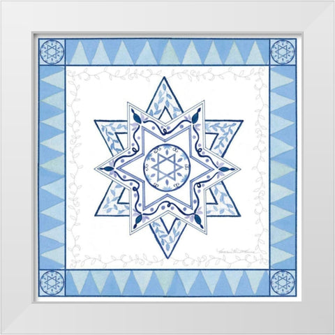 Celebrating Hanukkah I White Modern Wood Framed Art Print by McKenna, Kathleen Parr